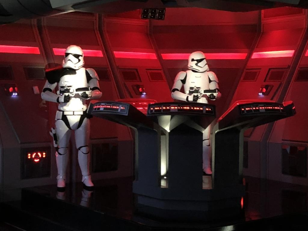 Stormtroopers aboard Star Wars: Rise of the Resistance at Disney’s Hollywood Studios